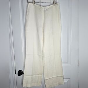 Women's Cream Wide-Leg Pants